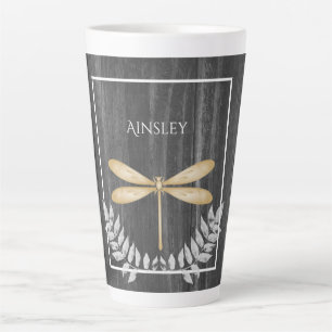 Golddrachenfliege Rustikale Personalisierte Latte- Milchtasse