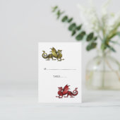 Golddrachenhochzeit-Platzkarte Platzkarte (Stehend Vorderseite)