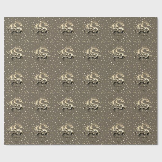 Golddrachenpapier Geschenkpapier (Flach)