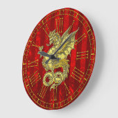 Golddrachenroter Streifen Große Wanduhr (Winkel)
