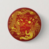 Golddragon Phoenix Chinesische Gastgeschenk Hochze Button (Vorderseite)