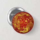 Golddragon Phoenix Chinesische Gastgeschenk Hochze Button (Vorne & Hinten)
