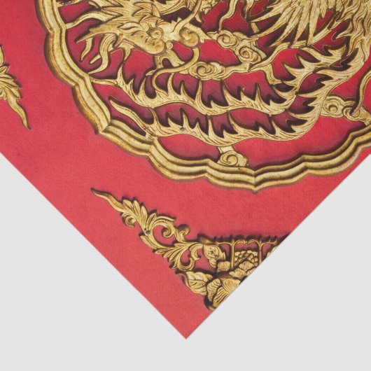 Golddragon Phoenix Chinesische Gastgeschenk Hochze Seidenpapier (Ausschnitt)