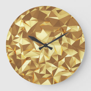 Golddreieck: Abstrakte Hintergrundtextur. Große Wanduhr