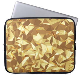 Golddreieck: Abstrakte Hintergrundtextur. Laptopschutzhülle