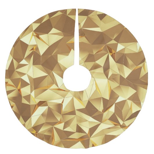 Golddreieck: Abstrakte Hintergrundtextur. Polyester Weihnachtsbaumdecke (Vorderseite)