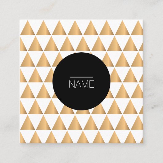 Golddreieck geometrisches quadratisches quadratische visitenkarte (Vorderseite)