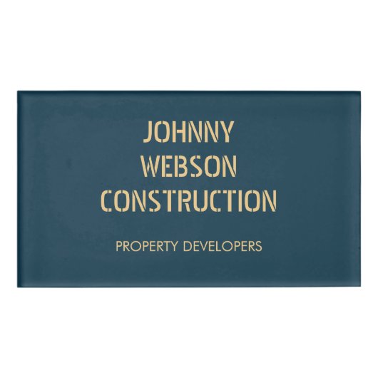 Golddruckblau Namenschild (Vorderseite)