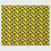 Golddruckpapier für Sonnenblumen Gelbe Blume Geschenkpapier (Flach)