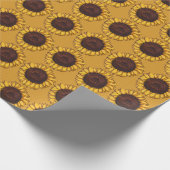 Golddruckpapier für Sonnenblumen Gelbe Blume Geschenkpapier (Ecke)