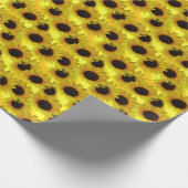 Golddruckpapier für Sonnenblumen Gelbe Blume Geschenkpapier (Ecke)