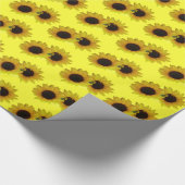 Golddruckpapier für Sonnenblumen Gelbe Blume Geschenkpapier (Ecke)
