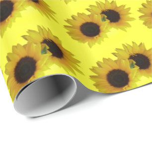 Golddruckpapier für Sonnenblumen Gelbe Blume Geschenkpapier