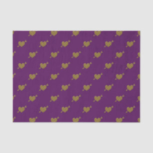 Golddruckpapier mit LILA GEWEBE Seidenpapier