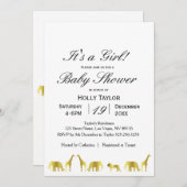 Golddschungel-Babyparty-Einladung Einladung (Vorne/Hinten)