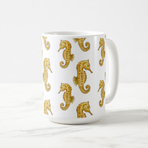 GOLDE SEEPFERDCHEN-TASSE KAFFEETASSE