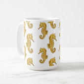 GOLDE SEEPFERDCHEN-TASSE KAFFEETASSE (Vorderseite Links)