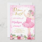 Golded Ballerina Einladung (Vorderseite)