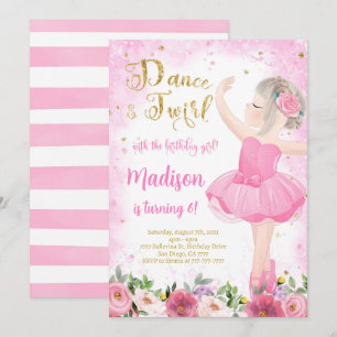 Golded Ballerina Einladung