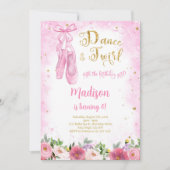 Golded Ballerina Einladung (Vorderseite)