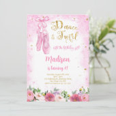 Golded Ballerina Einladung (Stehend Vorderseite)