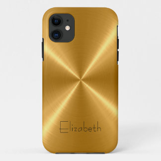 GoldEdelstahl-Metall iPhone 11 Hülle