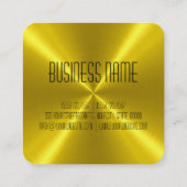 GoldEdelstahl-Metall Quadratische Visitenkarte (Rückseite)