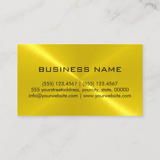 GoldEdelstahl-Metall Visitenkarte (Rückseite)
