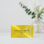 GoldEdelstahl-Metallmonogramm Visitenkarte (Stehend Vorderseite)