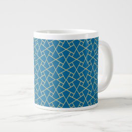 Goldeffekt, Blaues islamisches Muster Jumbo-Tasse