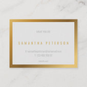 Goldeffekt, dicke Goldgrenze, feiner Text Visitenkarte (Rückseite)