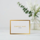Goldeffekt, dicke Goldgrenze, feiner Text Visitenkarte (Stehend Vorderseite)