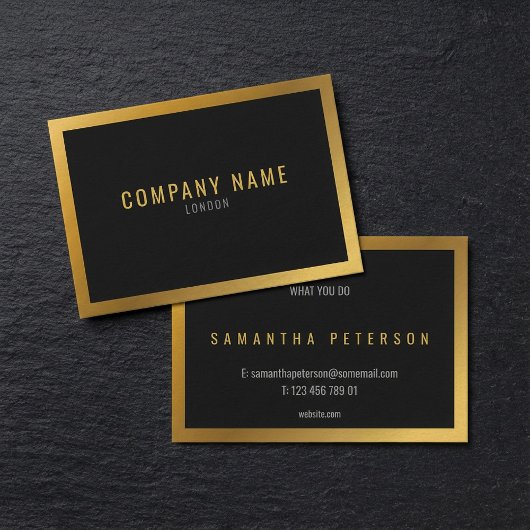 Goldeffekt, schwarzer Hintergrund mit dickem Goldr Visitenkarte