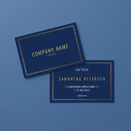 Goldeffektgrenze, blauer Hintergrund beruflich Visitenkarte