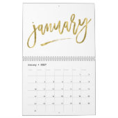 Goldeffektkalender 20xx Weiß Kalender (Jan 2027)