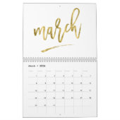 Goldeffektkalender 20xx Weiß Kalender (Mär 2026)