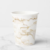 Goldeffektkarton mit personalisiertem Namen Pappbecher (Vorderseite)