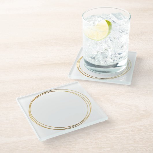 Goldeffektring Glasuntersetzer (Schrägansicht)