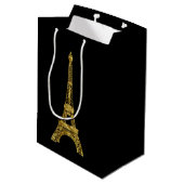 GoldEiffelturm Mittlere Geschenktüte (Rückseite Schrägansicht)