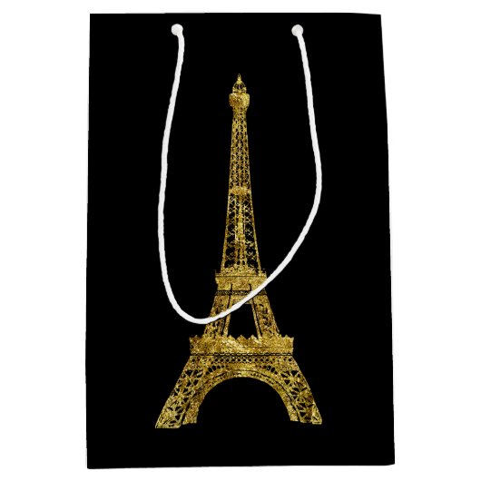 GoldEiffelturm Mittlere Geschenktüte (Vorderseite)