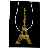 GoldEiffelturm Mittlere Geschenktüte (Rückseite)