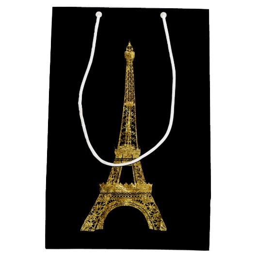 GoldEiffelturm Mittlere Geschenktüte (Rückseite)