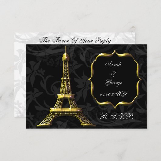 goldeiffes Turm französischer uAwg 3,5 x 5 RSVP Karte (Vorne/Hinten)
