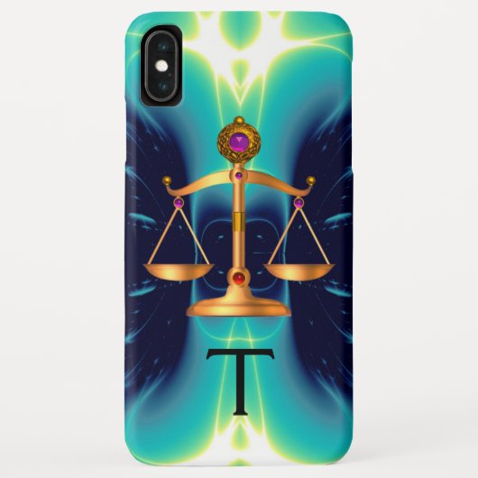 GOLDEINE WAAGEN DES RECHTS MIT EDELSTEIN-MONOGRAMM Case-Mate iPhone HÜLLE (Rückseite)