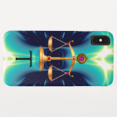 GOLDEINE WAAGEN DES RECHTS MIT EDELSTEIN-MONOGRAMM Case-Mate iPhone HÜLLE (Rückseite (Horizontal))