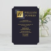 Goldeinladung Einladung (Stehend Vorderseite)