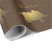 Goldelefant - braun geschenkpapier (Rolleneckpunkt)
