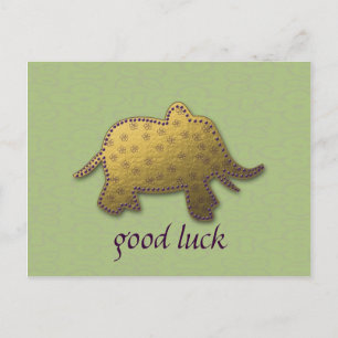 Goldelefant Postkarte