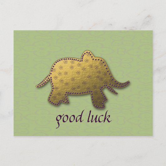 Goldelefant Postkarte (Vorderseite)