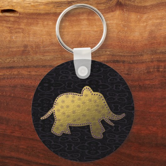 Goldelefant Schlüsselanhänger (Vorderseite)